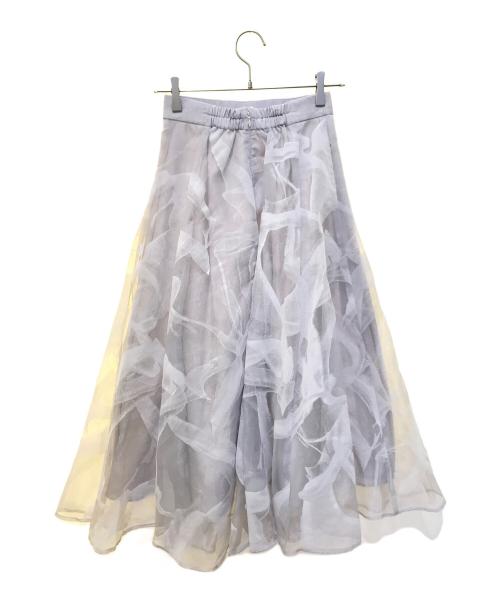 Mystrada（マイストラーダ）Mystrada (マイストラーダ) ベールフロッキースカート　34432920 ライトグレー サイズ:34の古着・服飾アイテム