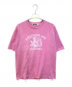 A BATHING APEア ベイシング エイプ）の古着「GENERALS PRINT T-SHIRT」｜ピンク
