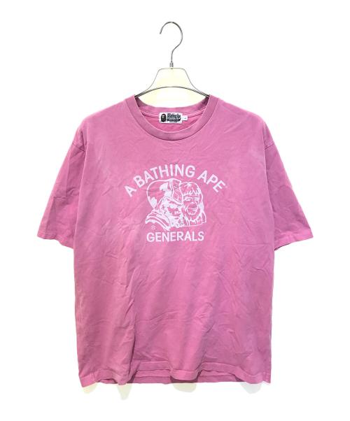 A BATHING APE（ア ベイシング エイプ）A BATHING APE (ア ベイシング エイプ) GENERALS PRINT T-SHIRT ピンク サイズ:Lの古着・服飾アイテム