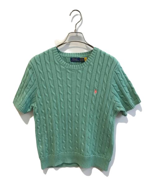 POLO RALPH LAUREN（ポロ・ラルフローレン）POLO RALPH LAUREN (ポロ・ラルフローレン) ケーブルニット グリーン サイズ:XLの古着・服飾アイテム