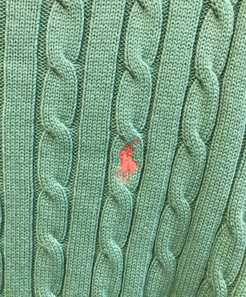 POLO RALPH LAUREN（ポロ・ラルフローレン）POLO RALPH LAUREN (ポロ・ラルフローレン) ケーブルニット グリーン サイズ:XLの古着・服飾アイテム
