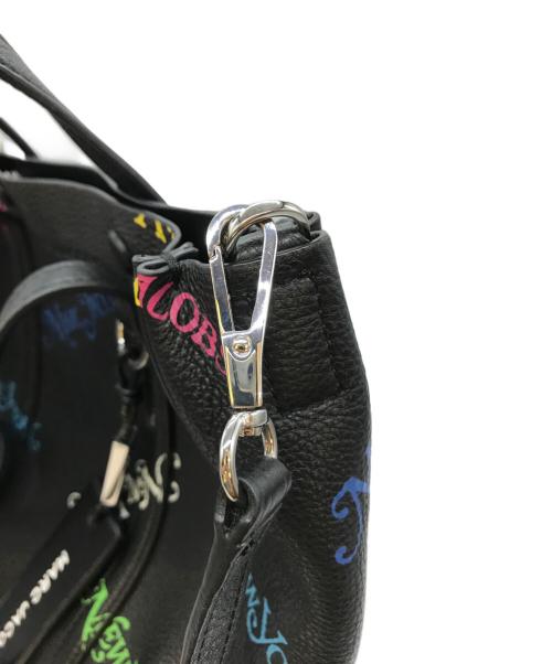 MARC JACOBS（マークジェイコブズ）MARC JACOBS (マークジェイコブス) NEW YORK MAGAZINE (ニューヨークマガジン) The Mini Tag Tote Ｍ0015095 ブラックの古着・服飾アイテム