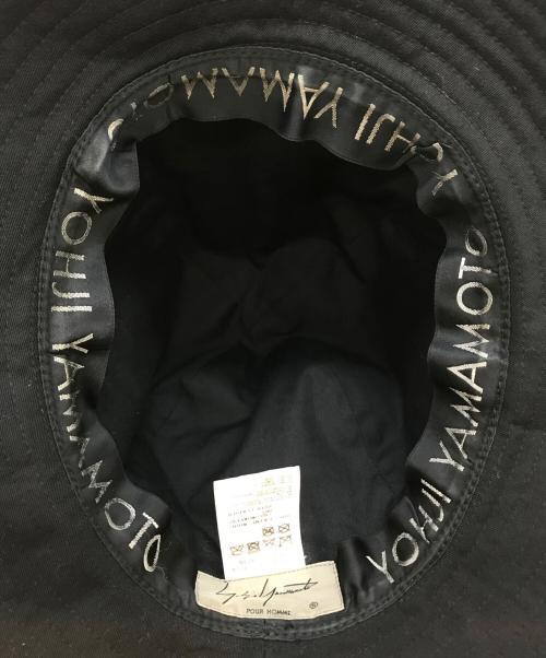 Yohji Yamamoto pour homme（ヨウジヤマモト プールオム）Yohji Yamamoto pour homme (ヨウジヤマモト プールオム) レザーリボンウールギャバジンフェドラハット ブラックの古着・服飾アイテム