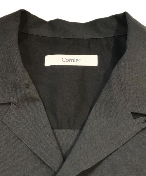 cornier（コルニエ）Cornier (コルニエ) WOOL PAPER HALF SLEEVE SHIRTS ブラック サイズ:Lの古着・服飾アイテム