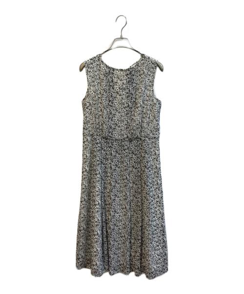 MACKINTOSH PHILOSOPHY（マッキントッシュ フィロソフィー）MACKINTOSH PHILOSOPHY (マッキントッシュ フィロソフィー) フラワープリントノースリーブワンピース ベージュ サイズ:Mの古着・服飾アイテム