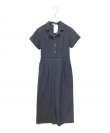 COHINA（コヒナ）の古着「オープンカラージャンプスーツ　CHF0021」｜ネイビー