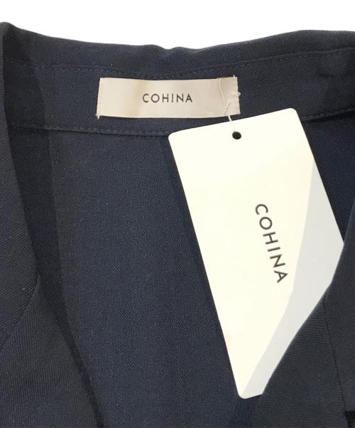 COHINA（コヒナ）COHINA (コヒナ) オープンカラージャンプスーツ　CHF0021 ネイビー サイズ:regular 未使用品の古着・服飾アイテム
