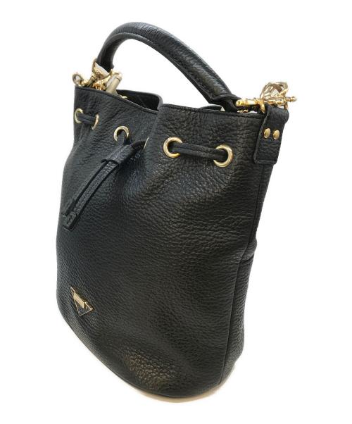 IANNE（イアンヌ）IANNE (イアンヌ) 巾着ショルダーバッグ ブラックの古着・服飾アイテム