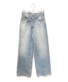 moussy（マウジー）の古着「CROSS WAIST WIDE STRAIGHT　010HA211-6001-8」｜インディゴ