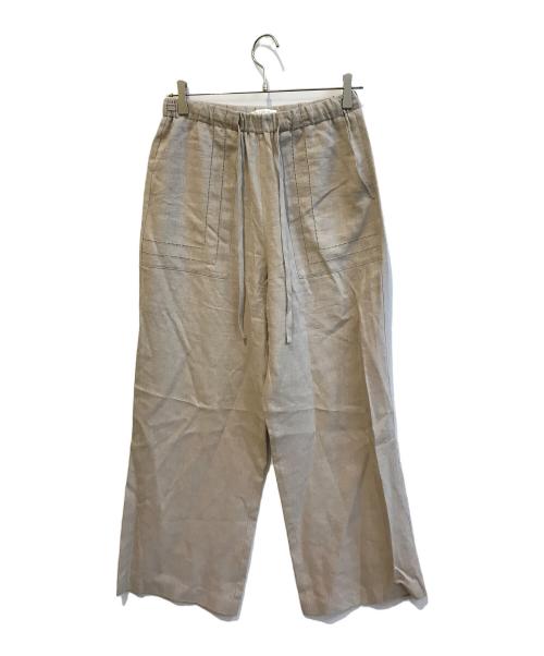 GALERIE VIE（ギャルリーヴィー）GALERIE VIE (ギャルリーヴィー) リブコンビフレンチリネン ワイドイージーパンツ 23-04-51-04202 ブラウン サイズ:36の古着・服飾アイテム