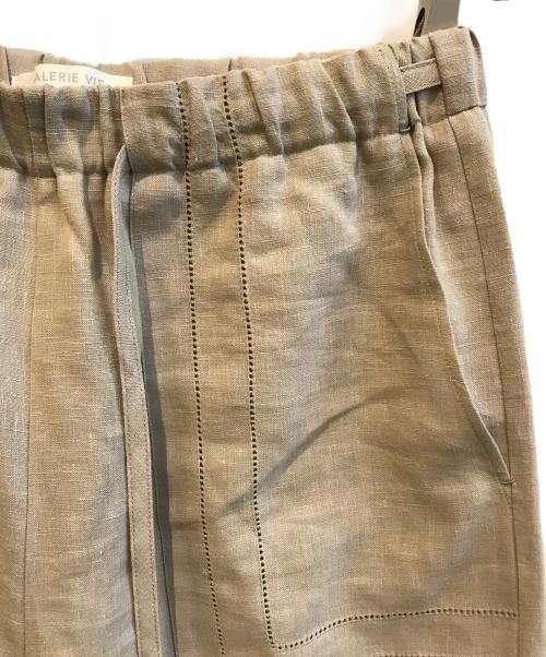 GALERIE VIE（ギャルリーヴィー）GALERIE VIE (ギャルリーヴィー) リブコンビフレンチリネン ワイドイージーパンツ 23-04-51-04202 ブラウン サイズ:36の古着・服飾アイテム