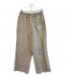 GALERIE VIE（ギャルリーヴィー）の古着「リブコンビフレンチリネン ワイドイージーパンツ 23-04-51-04202」｜ブラウン