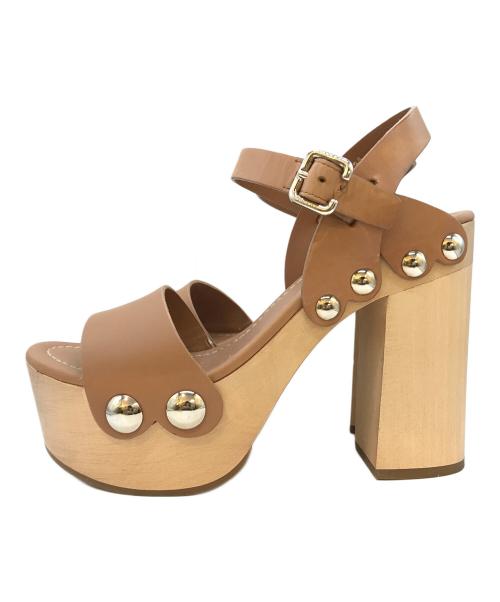 PRADA（プラダ）PRADA (プラダ) ウェッジソールサンダル ブラウン サイズ:35の古着・服飾アイテム