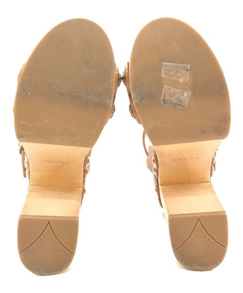 PRADA（プラダ）PRADA (プラダ) ウェッジソールサンダル ブラウン サイズ:35の古着・服飾アイテム