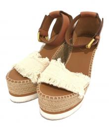 SEE BY CHLOE（シーバイクロエ）の古着「ウェッジソールサンダル」｜ブラウン