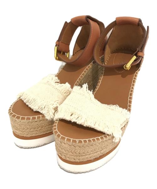 SEE BY CHLOE（シーバイクロエ）SEE BY CHLOE (シーバイクロエ) ウェッジソールサンダル ブラウン サイズ:35の古着・服飾アイテム