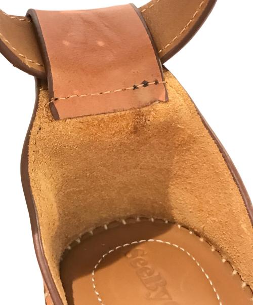 SEE BY CHLOE（シーバイクロエ）SEE BY CHLOE (シーバイクロエ) ウェッジソールサンダル ブラウン サイズ:35の古着・服飾アイテム