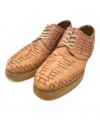 COMME des GARCONS HOMME PLUSコムデギャルソンオムプリュス）の古着「レザー編みラバーシューズ」｜ベージュ