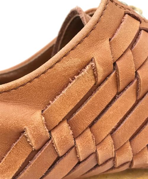 COMME des GARCONS HOMME PLUS（コムデギャルソンオムプリュス）COMME des GARCONS HOMME PLUS (コムデギャルソンオムプリュス) レザー編みラバーシューズ ベージュ サイズ:27の古着・服飾アイテム