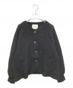 tumuguツムグ）の古着「ウールコットンパイルダブルフェイス ジャケット　TC24406」｜ブラック