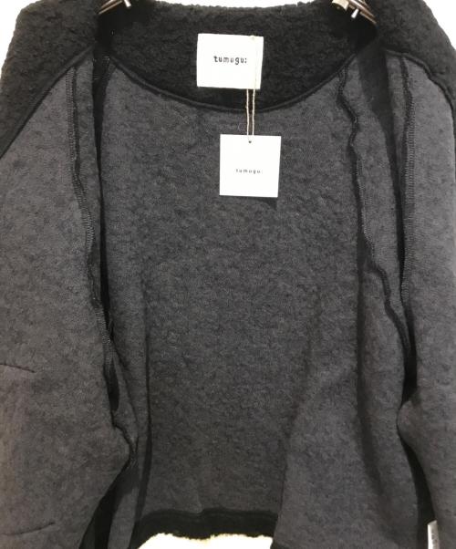tumugu（ツムグ）tumugu (ツムグ) ウールコットンパイルダブルフェイス ジャケット　TC24406 ブラック サイズ:F 未使用品の古着・服飾アイテム