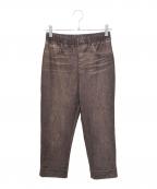 TRUNK HIROKO KOSHINOトランク ヒロコ コシノ）の古着「3Dデニムプリントクロップドパンツ　RSLAX-44350」｜ブラウン
