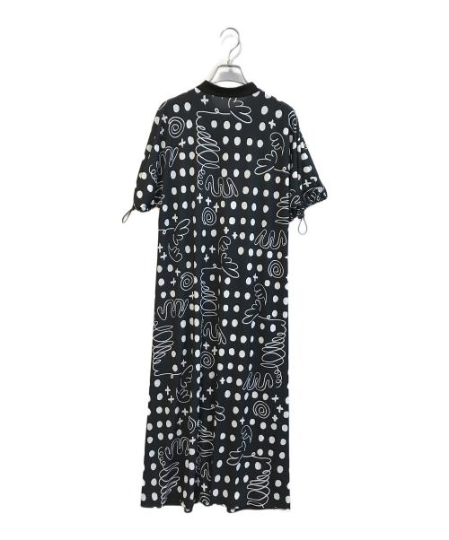 TRUNK HIROKO KOSHINO（トランク ヒロコ コシノ）TRUNK HIROKO KOSHINO (トランク ヒロコ コシノ) 幾何ドット柄プリントワンピース　RSPHB-19590 ブラック サイズ:Mの古着・服飾アイテム