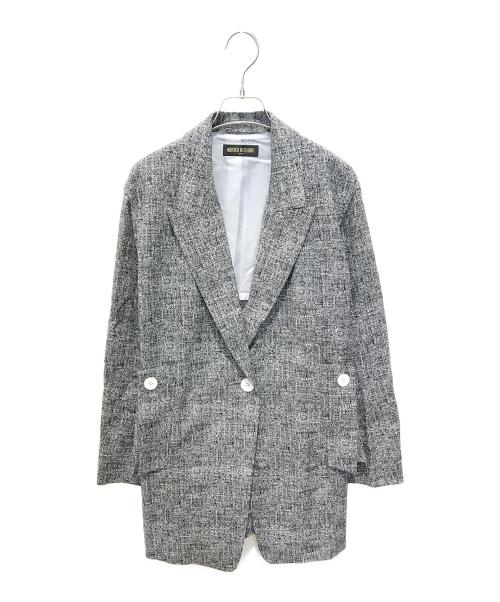 HIROKO KOSHINO（ヒロコ コシノ）HIROKO KOSHINO (ヒロコ コシノ) テーラードジャケット　RRJXC-54360 グレー サイズ:38の古着・服飾アイテム