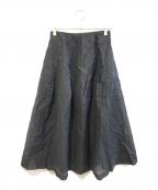 HIROKO KOSHINO  re edition project 165ヒロココシノリ・エディション・プロジェクト イチロクゴ）の古着「光沢ドットシアーフレアスカート R3HLX-80790」｜ブラック