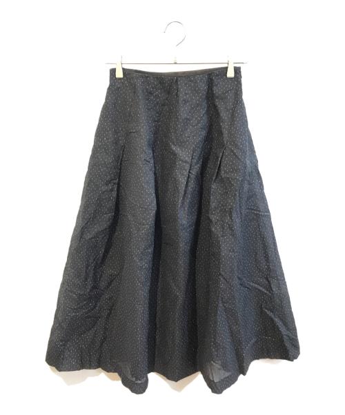 HIROKO KOSHINO  re edition project 165（ヒロココシノリ・エディション・プロジェクト イチロクゴ）HIROKO KOSHINO  re edition project 165 (ヒロココシノリ・エディション・プロジェクト イチロクゴ) 光沢ドットシアーフレアスカート R3HLX-80790 ブラック サイズ:Sの古着・服飾アイテム