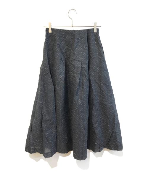 HIROKO KOSHINO  re edition project 165（ヒロココシノリ・エディション・プロジェクト イチロクゴ）HIROKO KOSHINO  re edition project 165 (ヒロココシノリ・エディション・プロジェクト イチロクゴ) 光沢ドットシアーフレアスカート R3HLX-80790 ブラック サイズ:Sの古着・服飾アイテム