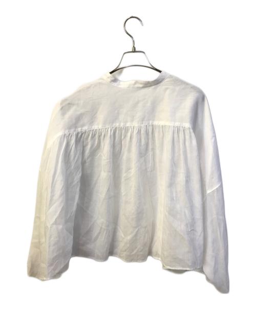 FRAMeWORK（フレームワーク）FRAMeWORK (フレームワーク) ラミーリヨセルギャザークロップドブラウス ホワイト サイズ:Freeの古着・服飾アイテム