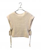 Lallia Muラリア ムー）の古着「パイピングベスト　22134122213412」｜アイボリー