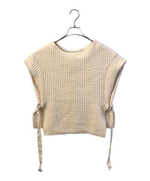 Lallia Mu（ラリア ムー）Lallia Mu (ラリア ムー) パイピングベスト　22134122213412 アイボリー サイズ:SIZE Mの古着・服飾アイテム