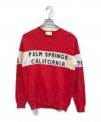 P.M.D.S.ピーエムディーエス）の古着「クルーネックコットンニット」｜レッド