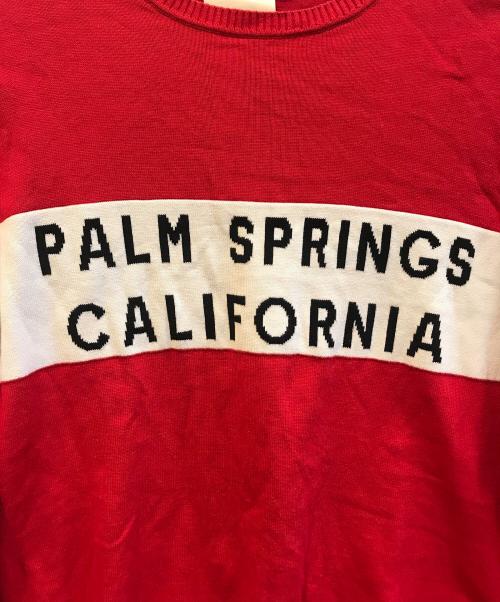 P.M.D.S.（ピーエムディーエス）P.M.D.S. (ピーエムディーエス) クルーネックコットンニット レッド サイズ:Lの古着・服飾アイテム