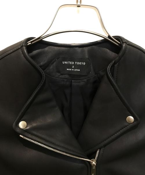 UNITED TOKYO（ユナイテッドトーキョー）UNITED TOKYO (ユナイテッドトーキョー) 508152001ラムレザーライダースジャケット ブラック サイズ:Mの古着・服飾アイテム