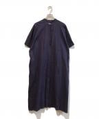 休日と詩キュウジツトウタ）の古着「リネンブレンドワンピース portom22073」｜パープル