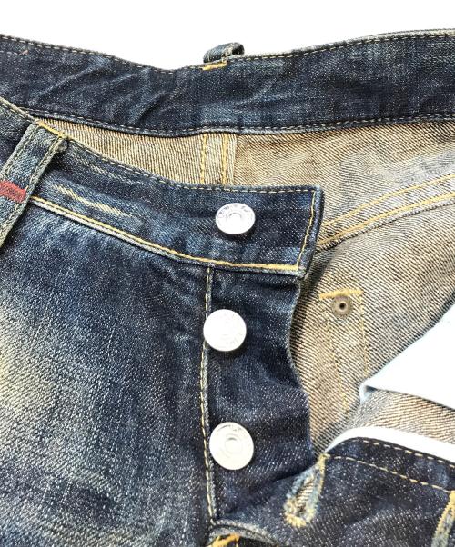 DSQUARED2（ディースクエアード）DSQUARED2 (ディースクエアード) ダメージ加工ペイントデニムパンツ インディゴ サイズ:Mの古着・服飾アイテム