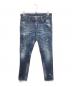DSQUARED2（ディースクエアード）の古着「ダメージ加工ペイントデニムパンツ S74LA0898 S30342」｜インディゴ