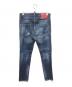 DSQUARED2 (ディースクエアード) ダメージ加工ペイントデニムパンツ S74LA0898 S30342 インディゴ サイズ:L：10000円