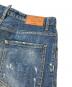 中古・古着 DSQUARED2 (ディースクエアード) ダメージ加工ペイントデニムパンツ S74LB0114 S30144 インディゴ サイズ:M：9000円