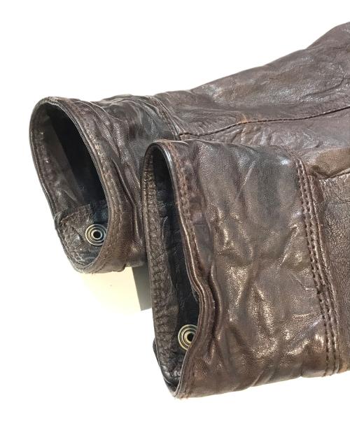 DIESEL（ディーゼル）DIESEL (ディーゼル) ラムレザージャケット ブラウン サイズ:XLの古着・服飾アイテム