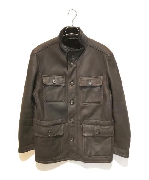 BOSS HUGO BOSS（ボス ヒューゴボス）BOSS HUGO BOSS (ボス ヒューゴボス) ムートンジャケット ブラウン サイズ:XLの古着・服飾アイテム