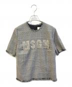 MSGMエムエスジーエム）の古着「ロゴラメチェックブラウス」｜グレー
