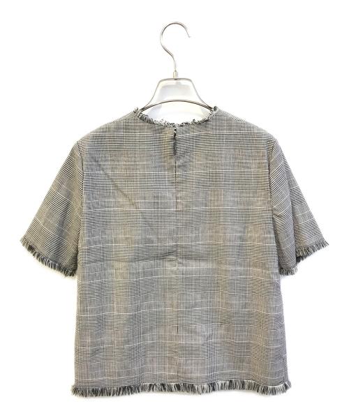 MSGM（エムエスジーエム）MSGM (エムエスジーエム) ロゴラメチェックブラウス グレー サイズ:38の古着・服飾アイテム