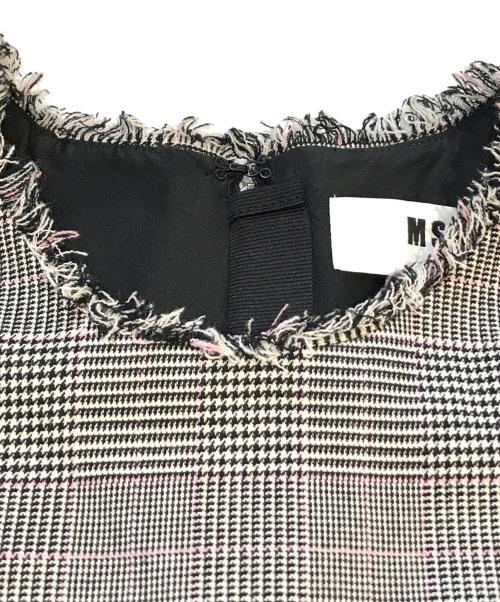 MSGM（エムエスジーエム）MSGM (エムエスジーエム) ロゴラメチェックブラウス グレー サイズ:38の古着・服飾アイテム