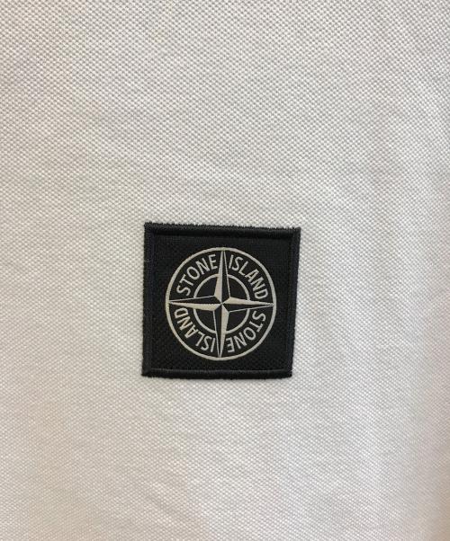 STONE ISLAND（ストーンアイランド）STONE ISLAND (ストーンアイランド) ピケスリムフィットポロシャツ ホワイト サイズ:Ｌの古着・服飾アイテム