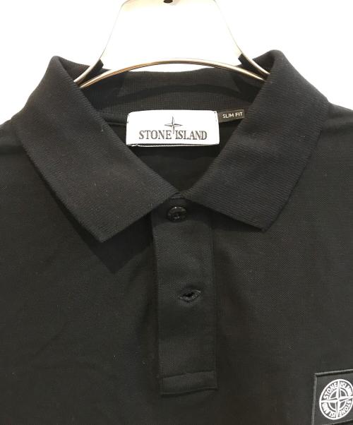 STONE ISLAND（ストーンアイランド）STONE ISLAND (ストーンアイランド) ピケスリムフィットポロシャツ　K1S1522002SC ブラック サイズ:Ｌの古着・服飾アイテム