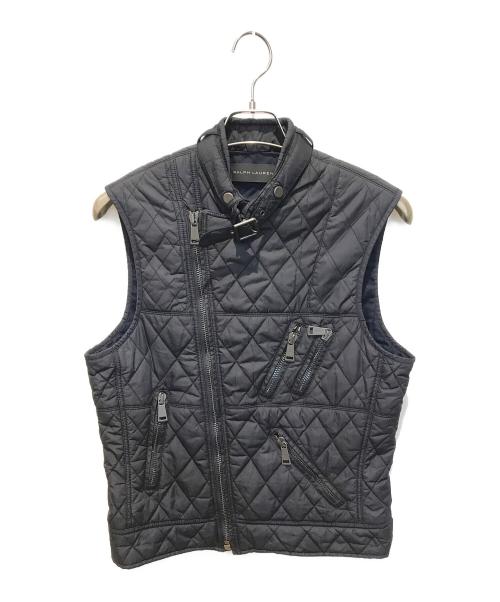 RALPH LAUREN（ラルフローレン）RALPH LAUREN (ラルフローレン) キルティングライダースダウンベスト ネイビー サイズ:Sの古着・服飾アイテム